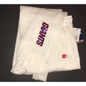 NY GIANTS Sweatpants XL, White with Sequin Logo, Premium Jogger